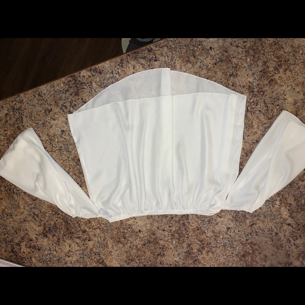 White sheer crop top